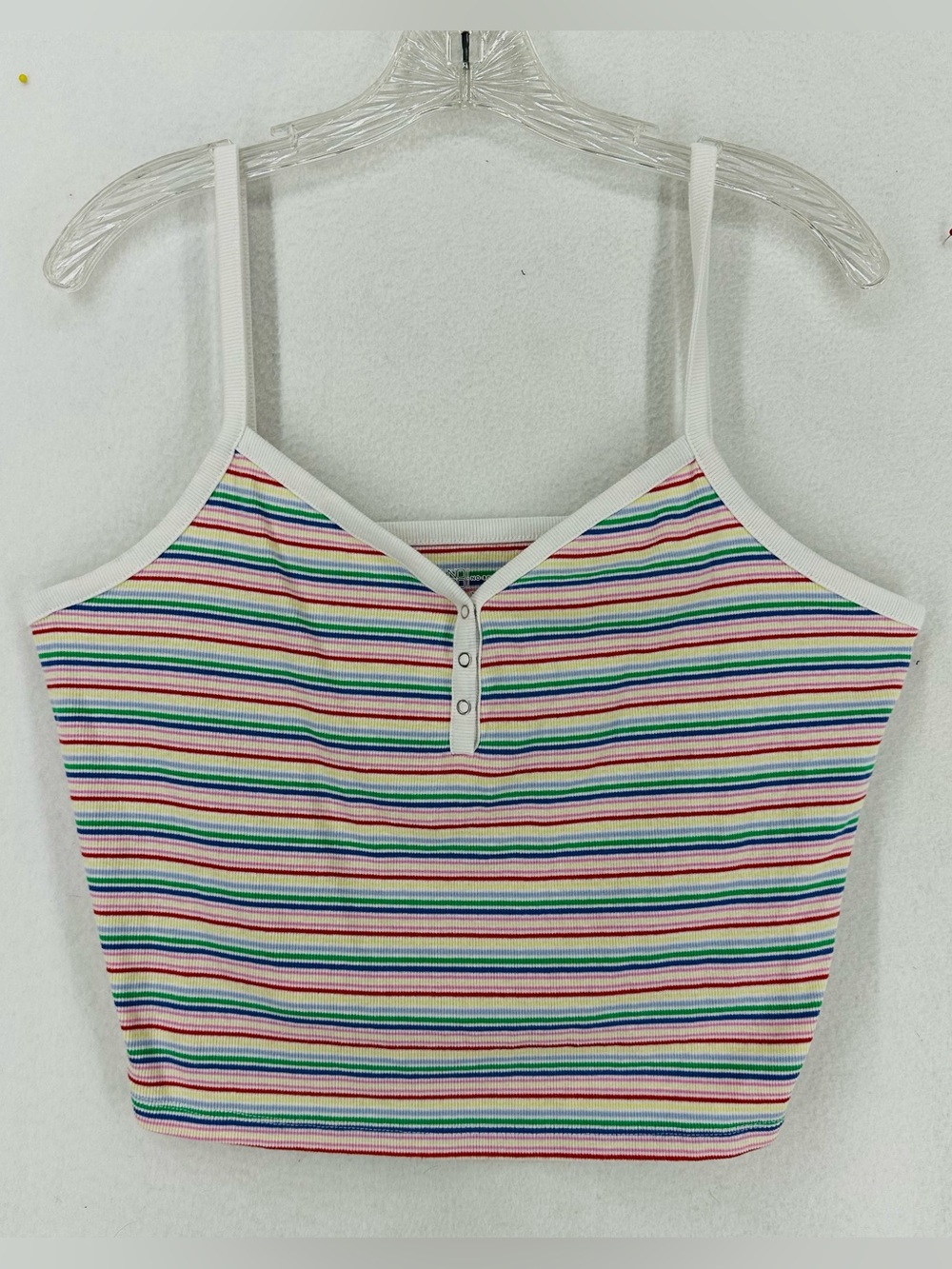 No‎ Boundaries Tank Top Women’s XXL Multicolor Striped Ribbed Cropped